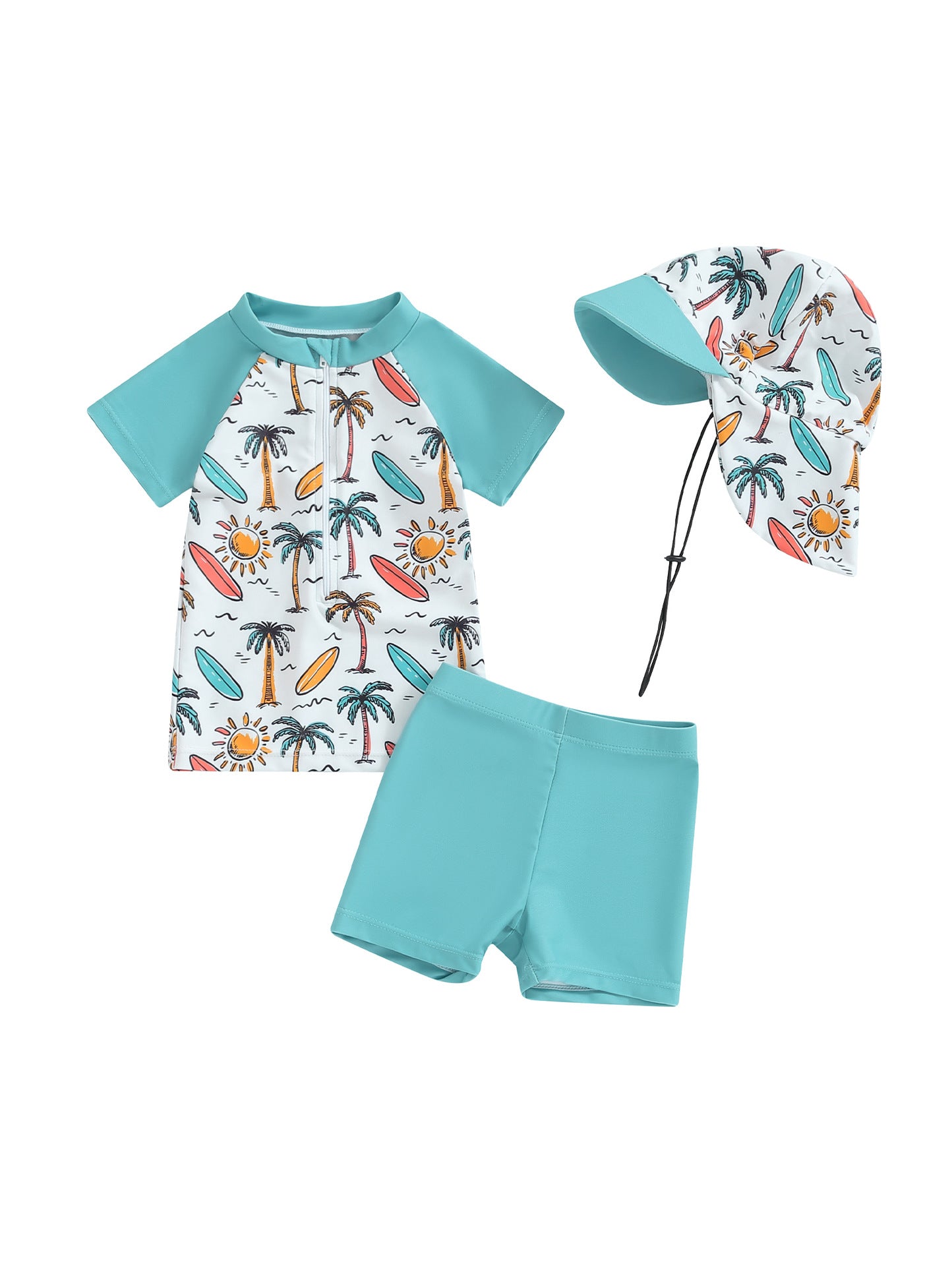 Baby & Toddler Swim Outfit – 3-Piece Set with Detachable Hat (3 Months to 4 Years)