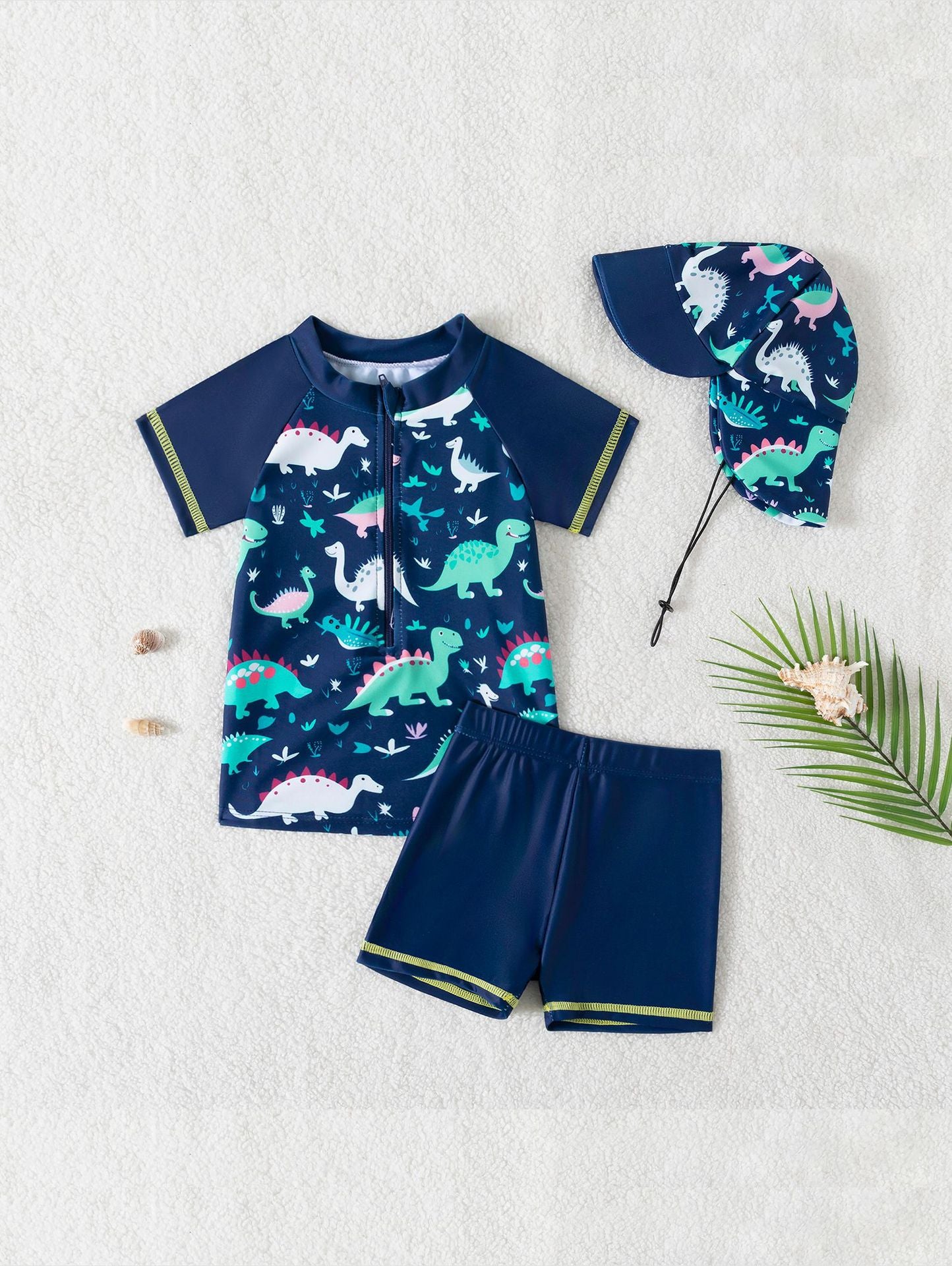 Baby & Toddler Swim Outfit – 3-Piece Set with Detachable Hat (3 Months to 4 Years)