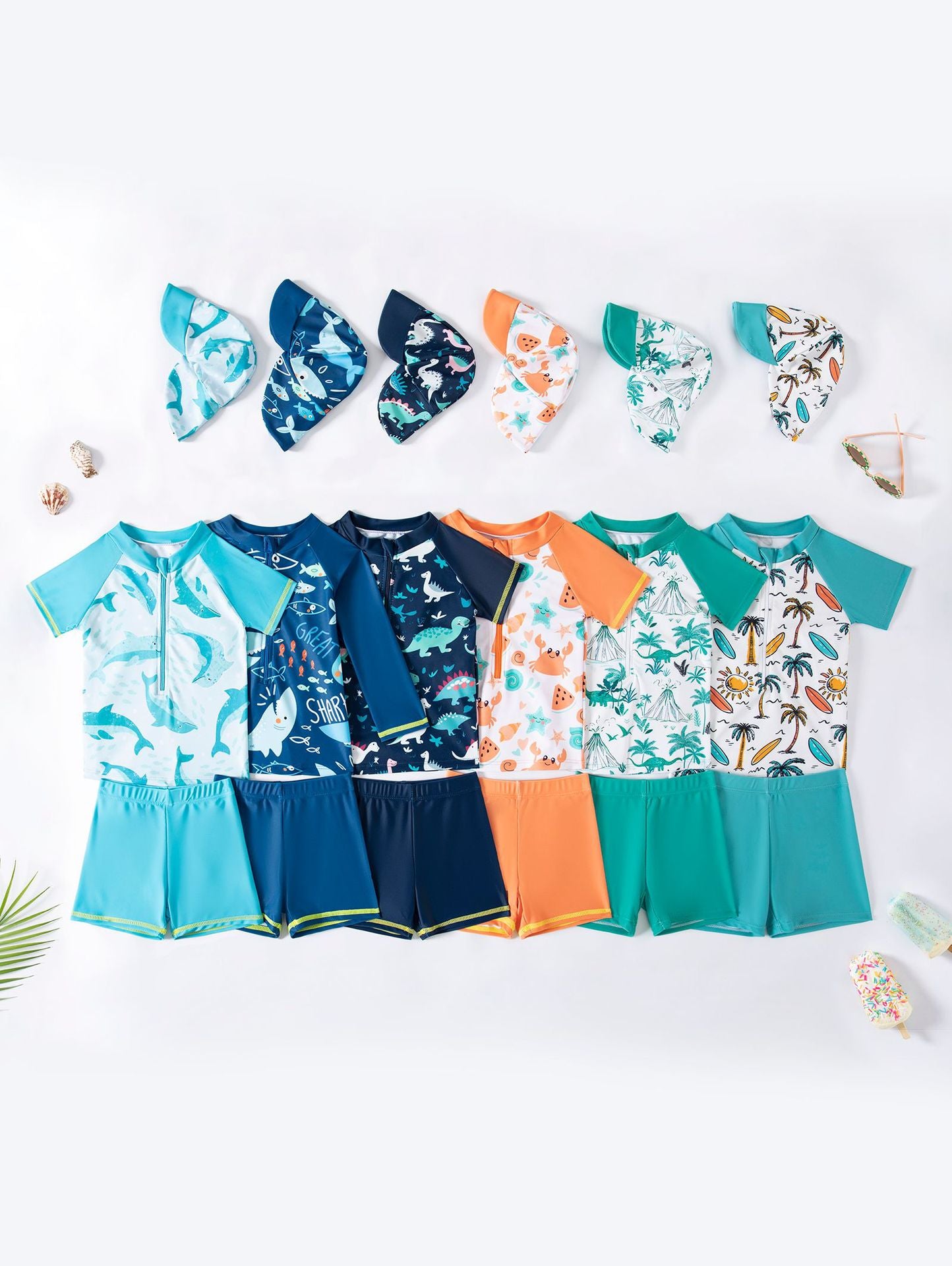 Baby & Toddler Swim Outfit – 3-Piece Set with Detachable Hat (3 Months to 4 Years)