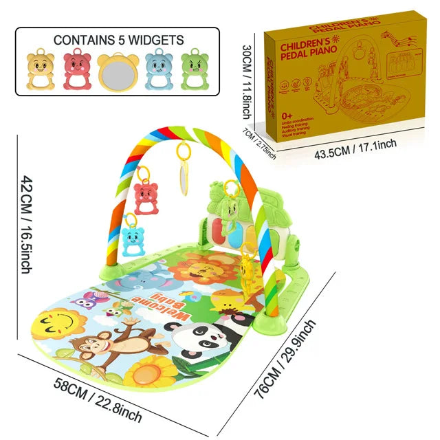 Baby play gym with kick piano, Jungle design