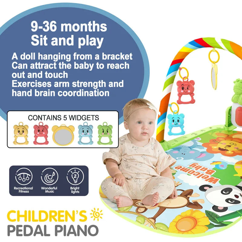 Baby play gym arch with hanging toys for sitting play