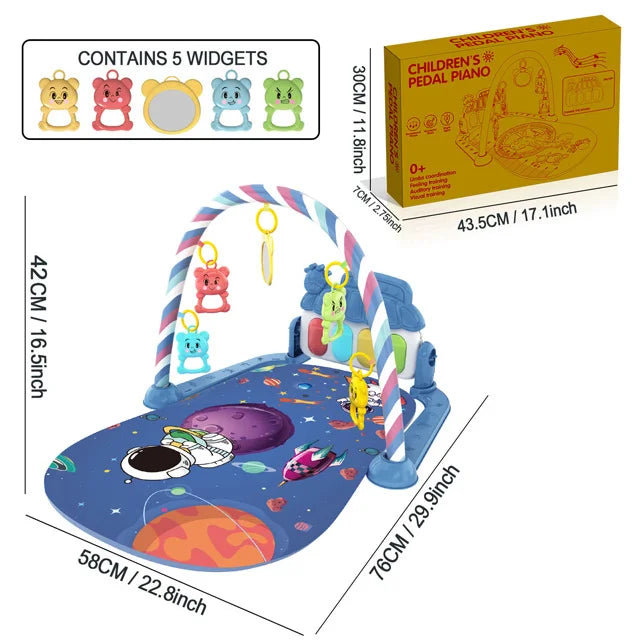 Baby play gym with kick piano, Space design