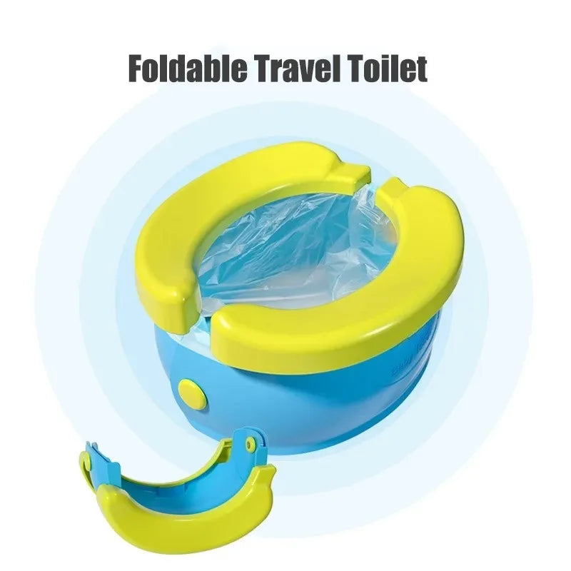 Foldable travel toilet with disposable liner