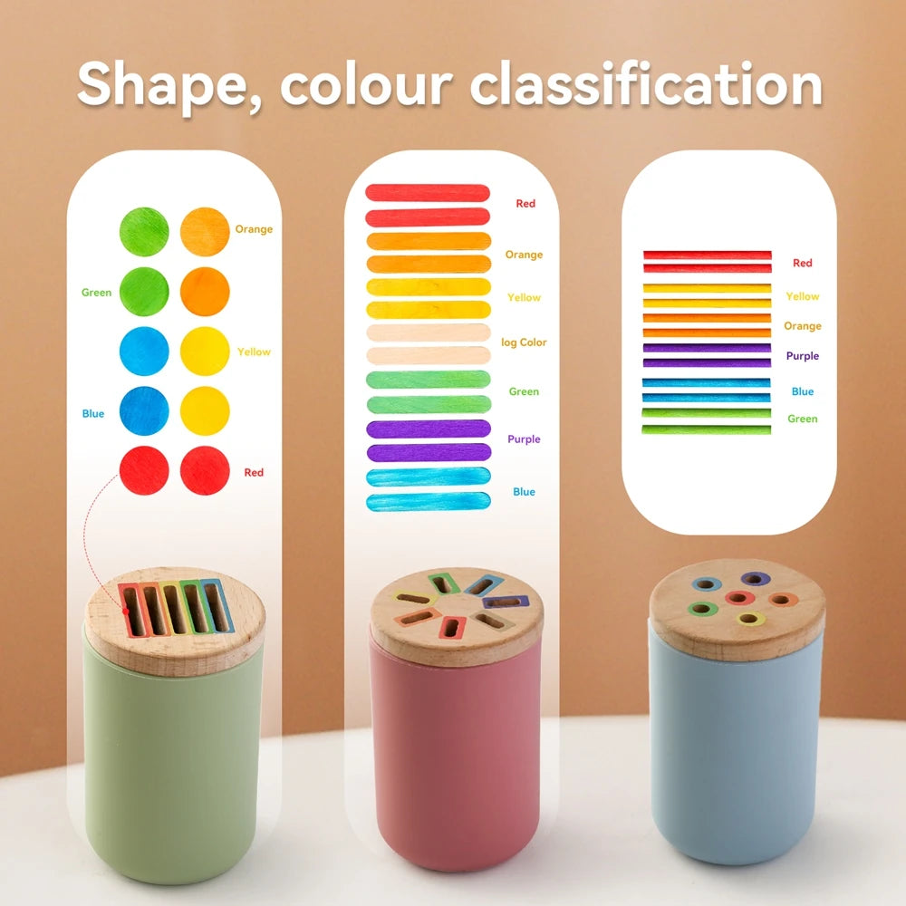 Colour sorting sticks and cups for toddlers