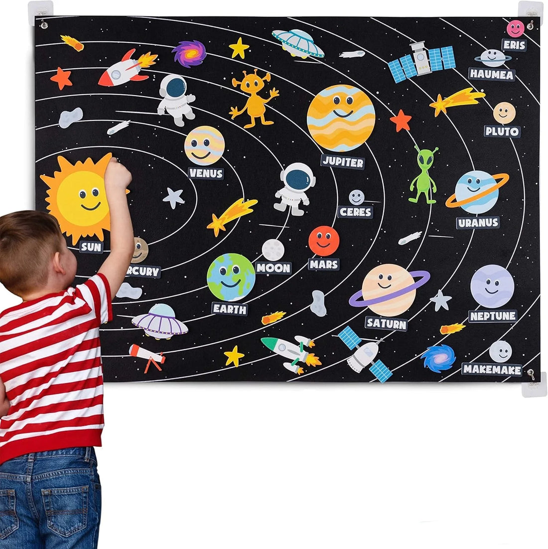 Montessori felt story board with solar system pieces