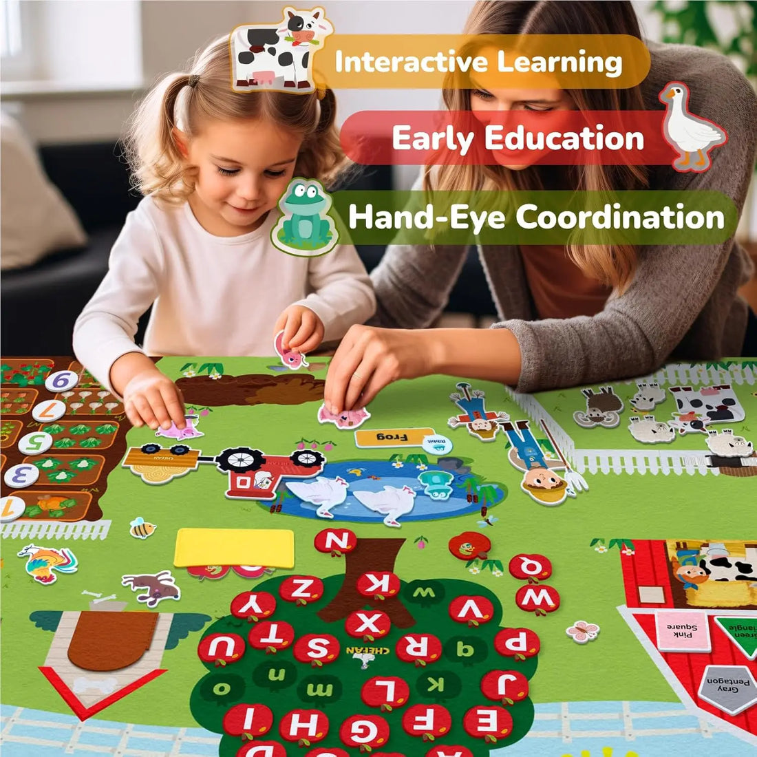 Felt story board farm scene with removable pieces