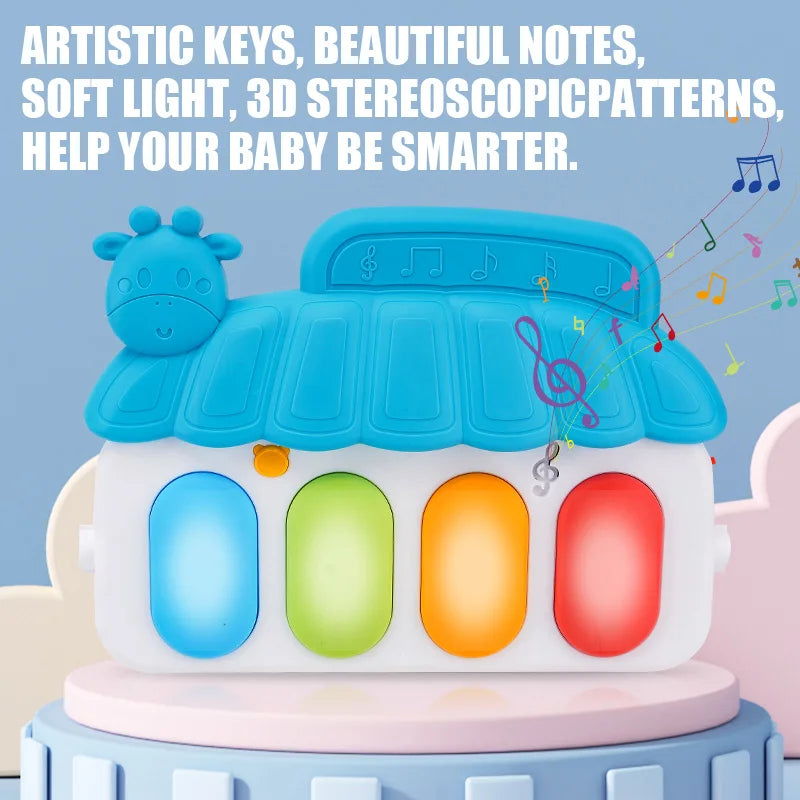 Close-up of the musical kick piano on the play mat