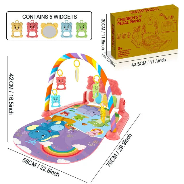 Baby play gym with kick piano, Rainbow design