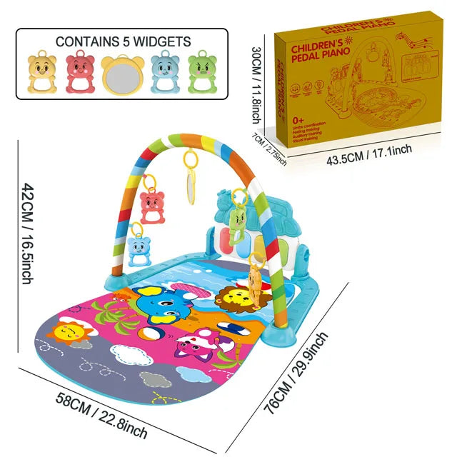 Baby play gym with kick piano, Sea Friends design