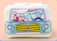 Baby sensory tissue box with animal print