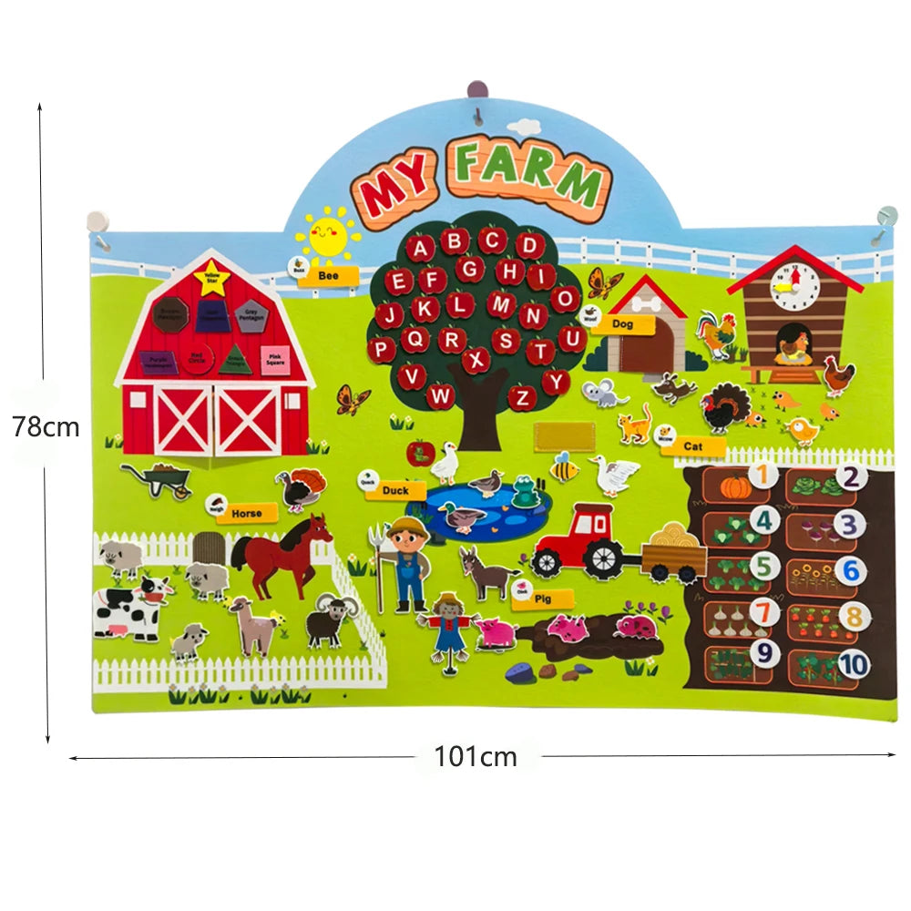Felt story board for toddlers, Farm theme