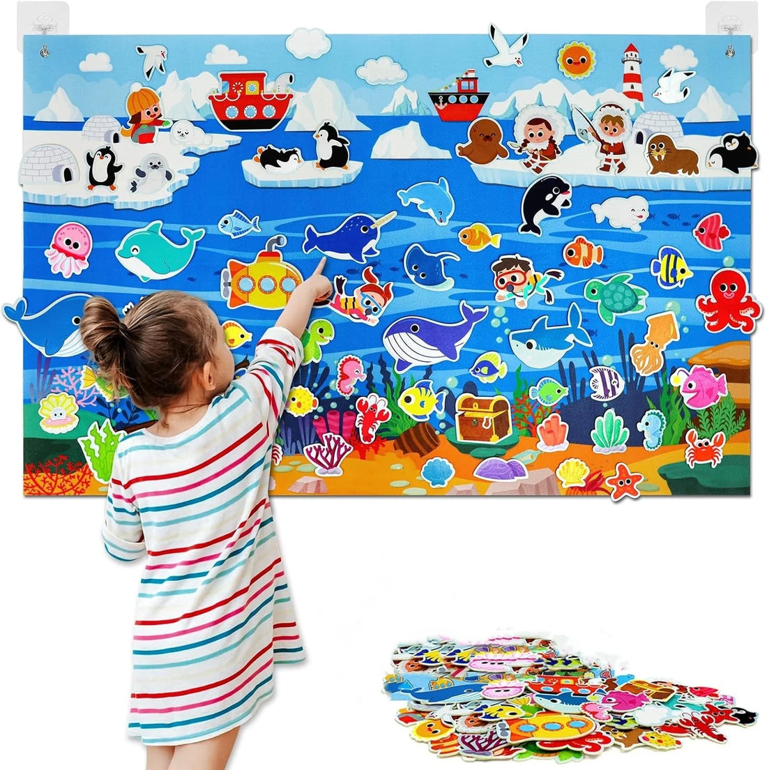 Felt story board for toddlers, Ocean theme