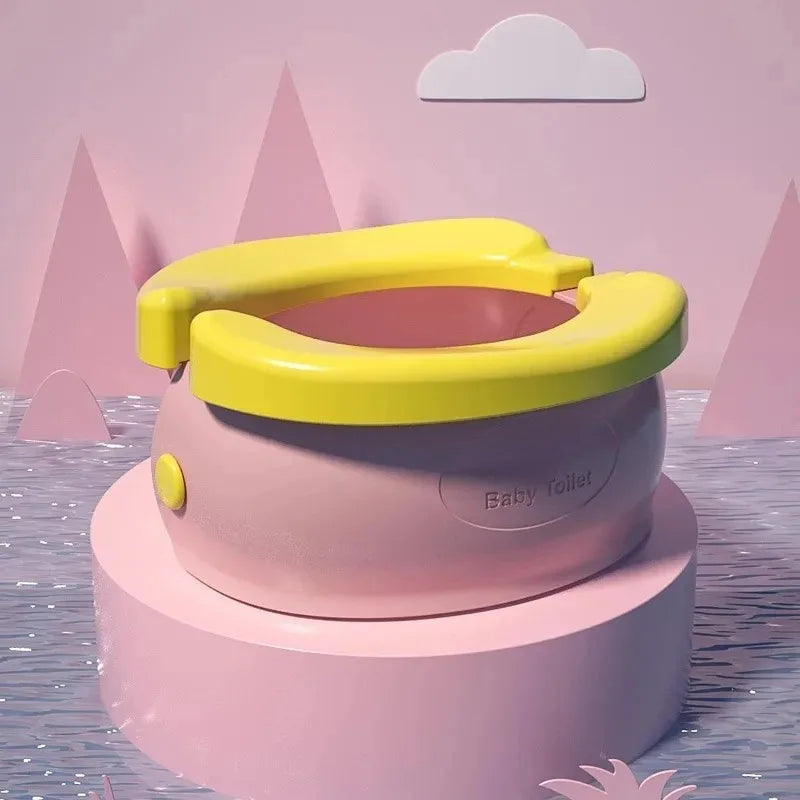 Portable toddler potty opened on a table
