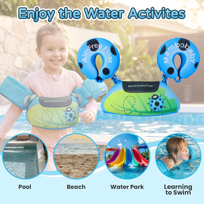 Children using the Mambobaby arm floats in a pool