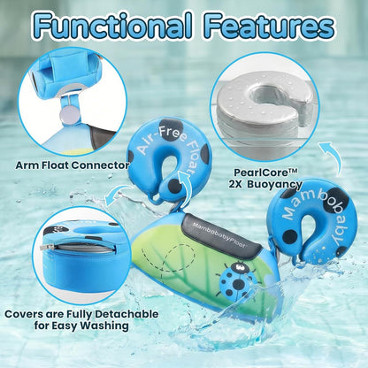 Arm float connector and fully detachable washable covers