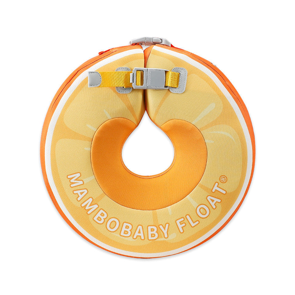 Mambobaby non-inflatable baby neck float ring, Orange design, 4–12 months