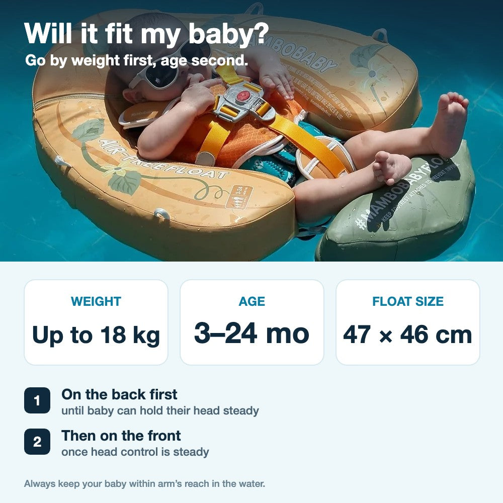 Mambobaby Pumpkin float: will it fit my baby? size and age guide