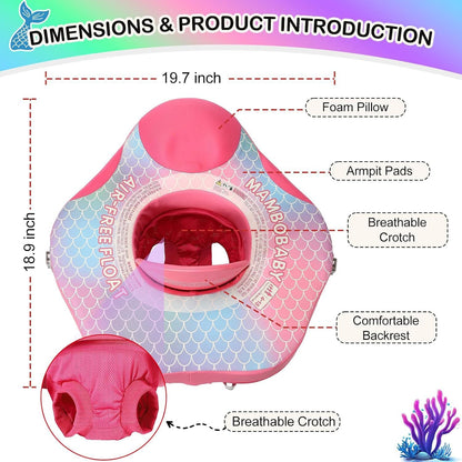 Seat float dimensions — foam pillow backrest, armpit pads and breathable crotch panel