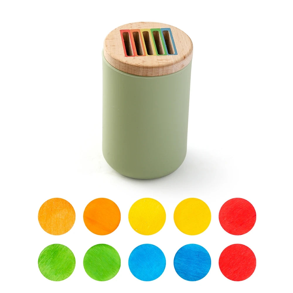 Montessori colour sorting toy, Green Cup – Discs