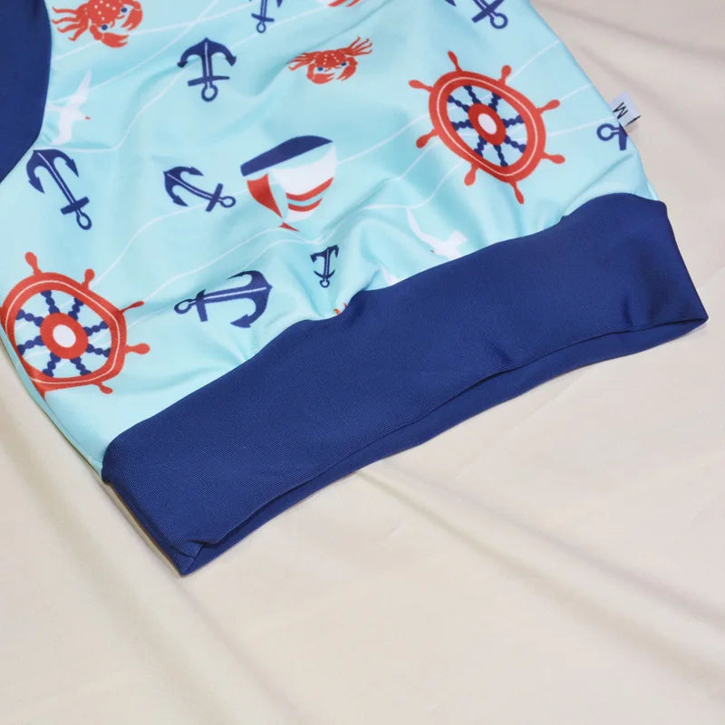 Swim nappy waistband and print detail