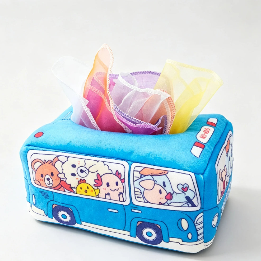 Baby sensory tissue box toy, Blue colour