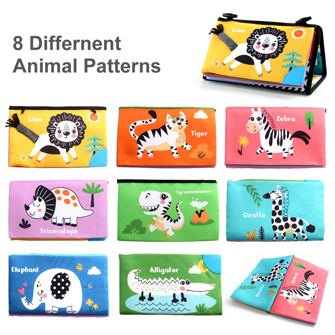 Tummy time mirror animal pattern designs