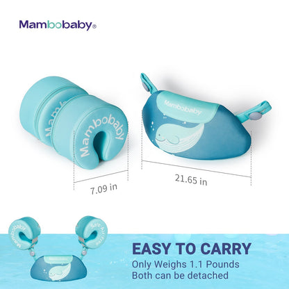 Dimensions for Mambobaby Armband Float. Fits bust size 48cm to 70cm. Perfect for children aged 3 to 8 years.